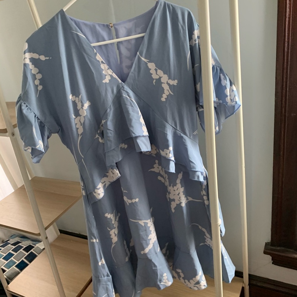 Blue and white summer dress